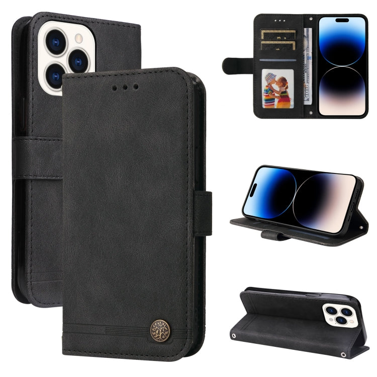 For iPhone 14 Pro Skin Feel Life Tree Leather Case