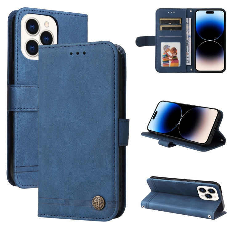 For iPhone 14 Pro Skin Feel Life Tree Leather Case