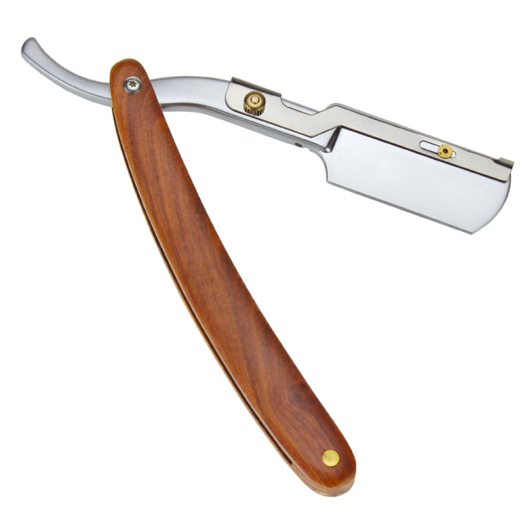 H-26 Men Wooden Handle Replaceable Blade Manual Folding Shaving Razor(Long Axe Knife Holder)