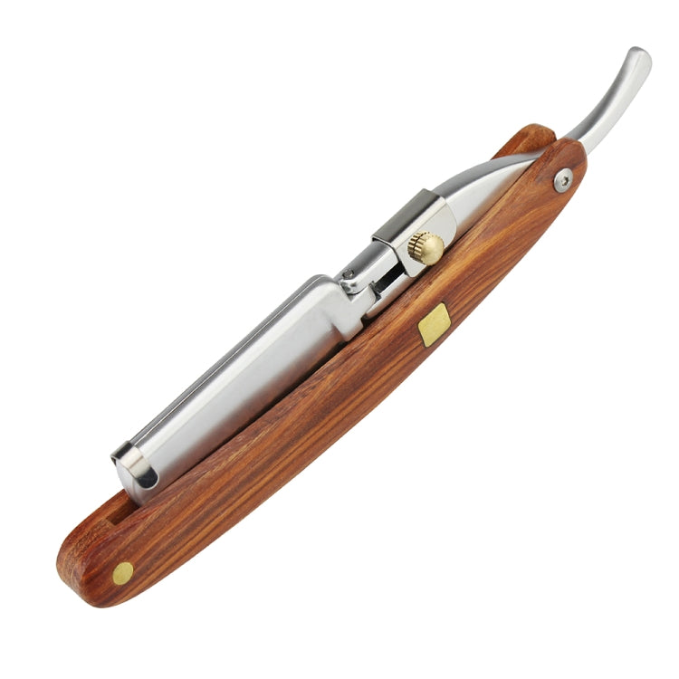 H-26 Men Wooden Handle Replaceable Blade Manual Folding Shaving Razor(Long Axe Knife Holder)
