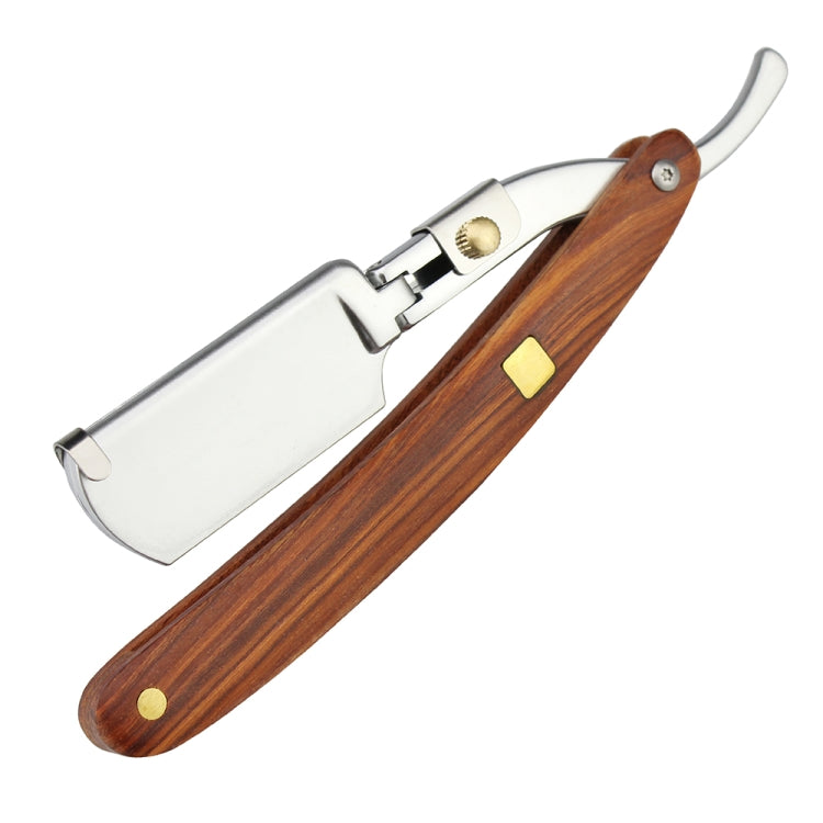 H-26 Men Wooden Handle Replaceable Blade Manual Folding Shaving Razor(Long Axe Knife Holder)