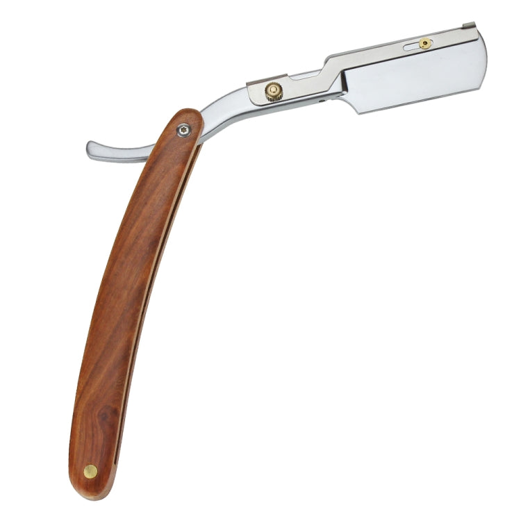 H-26 Men Wooden Handle Replaceable Blade Manual Folding Shaving Razor(Long Axe Knife Holder)