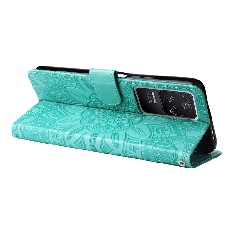 For Xiaomi Redmi K40S / Poco F4 Embossed Sunflower Leather Phone Case