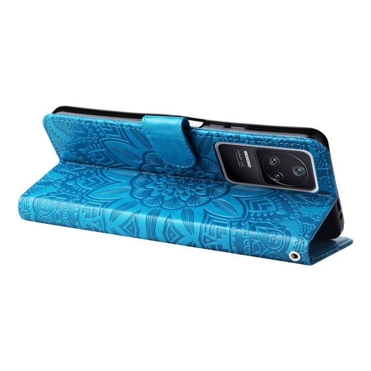 For Xiaomi Redmi K40S / Poco F4 Embossed Sunflower Leather Phone Case