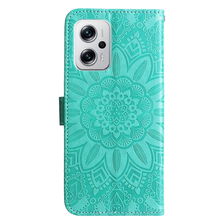 For Xiaomi Redmi Note 11T Pro/Poco X4 GT Embossed Sunflower Leather Phone Case