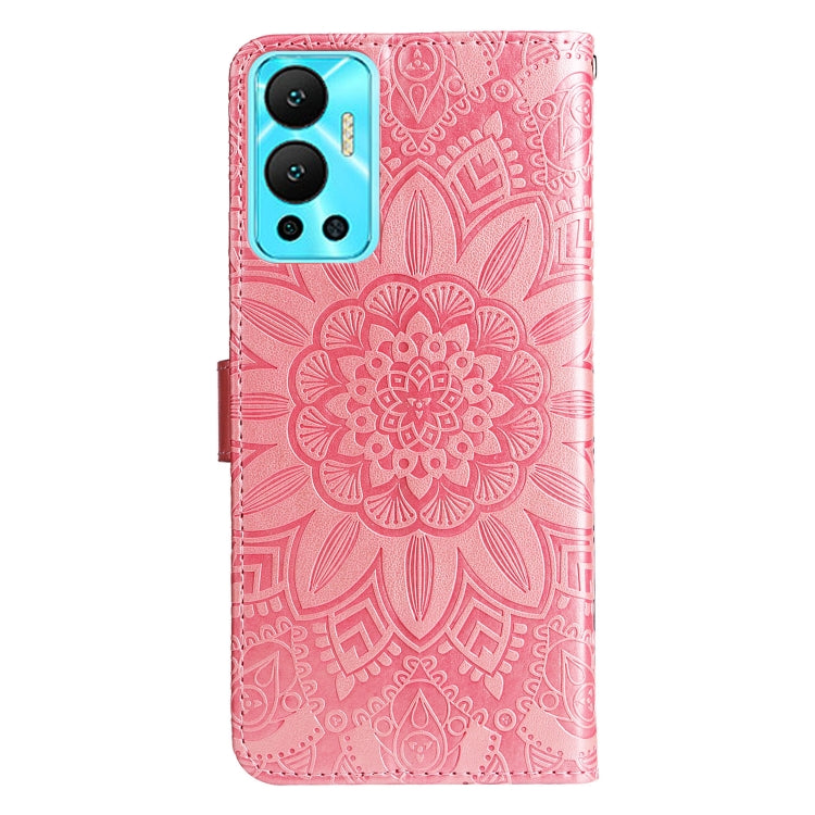 For Infinix Hot 12 Embossed Sunflower Leather Phone Case