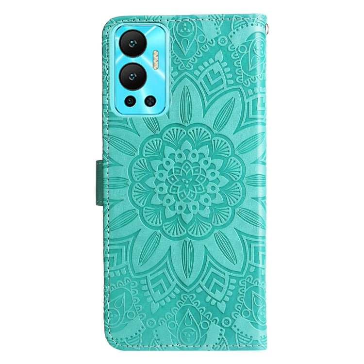 For Infinix Hot 12 Embossed Sunflower Leather Phone Case