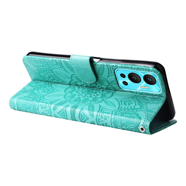 For Infinix Hot 12 Embossed Sunflower Leather Phone Case