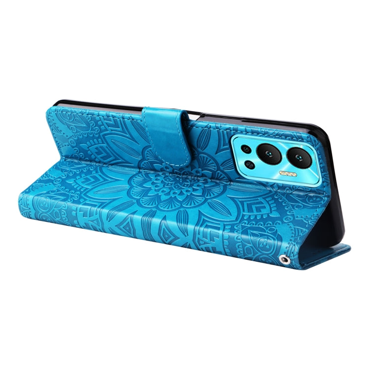 For Infinix Hot 12 Embossed Sunflower Leather Phone Case