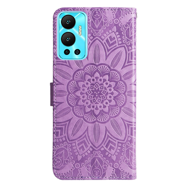 For Infinix Hot 12 Embossed Sunflower Leather Phone Case