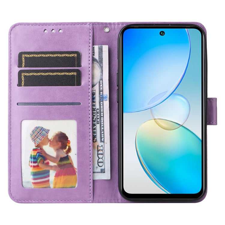For Infinix Hot 12 Embossed Sunflower Leather Phone Case