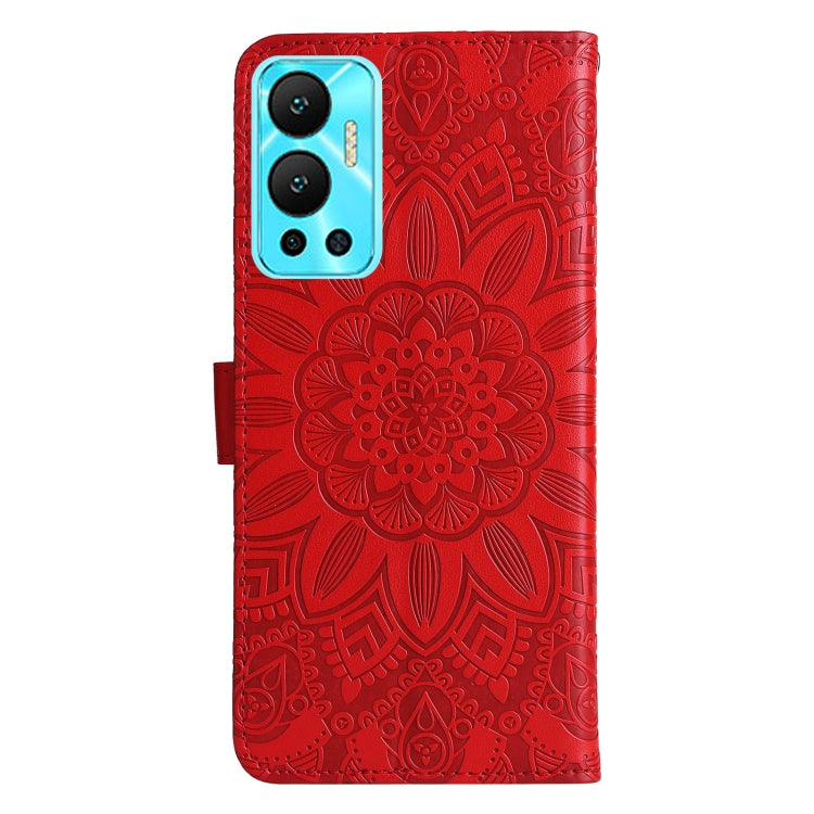 For Infinix Hot 12 Embossed Sunflower Leather Phone Case