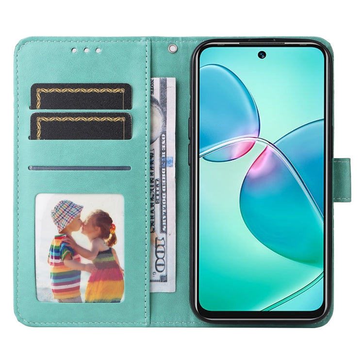 For Infinix Hot 12 Play Embossed Sunflower Leather Phone Case