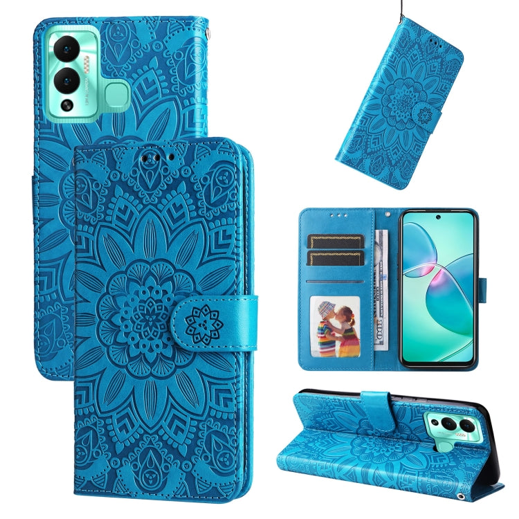 For Infinix Hot 12 Play Embossed Sunflower Leather Phone Case