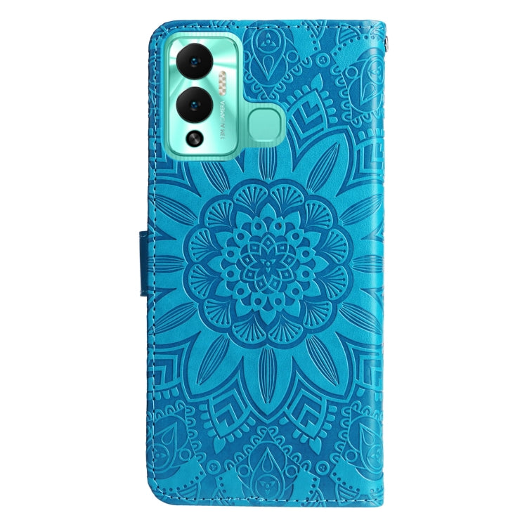 For Infinix Hot 12 Play Embossed Sunflower Leather Phone Case