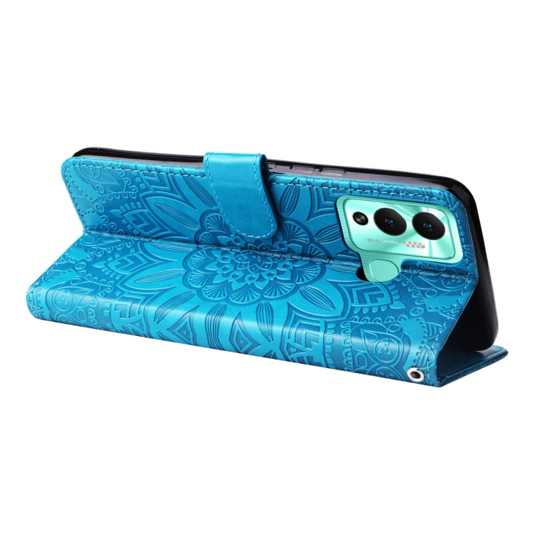 For Infinix Hot 12 Play Embossed Sunflower Leather Phone Case