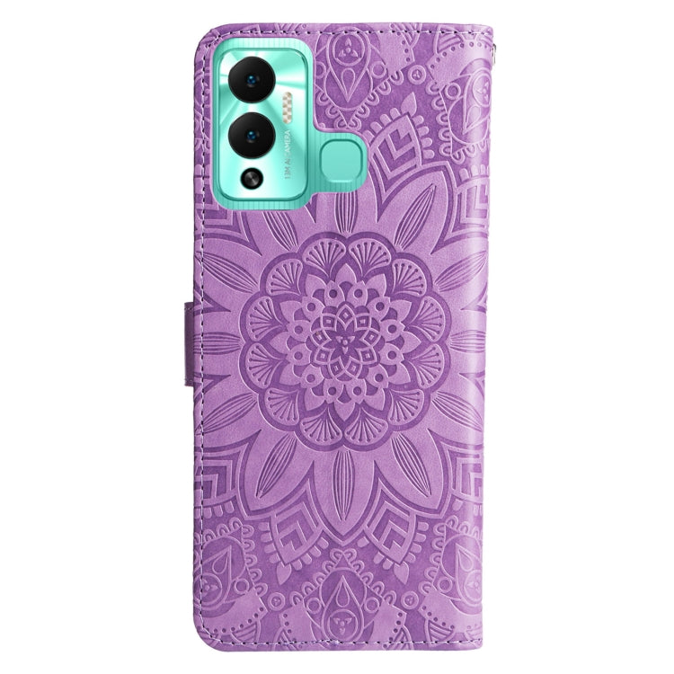 For Infinix Hot 12 Play Embossed Sunflower Leather Phone Case