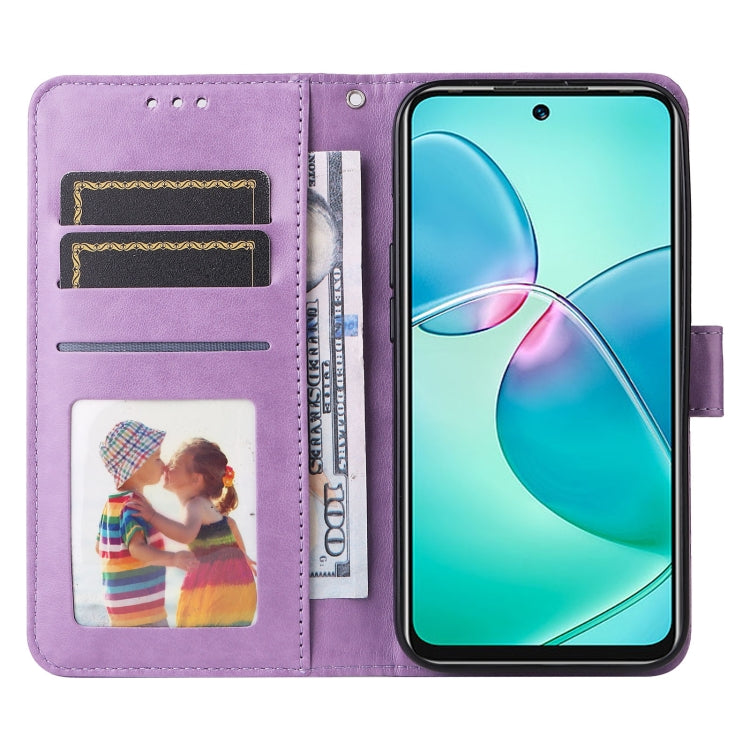 For Infinix Hot 12 Play Embossed Sunflower Leather Phone Case