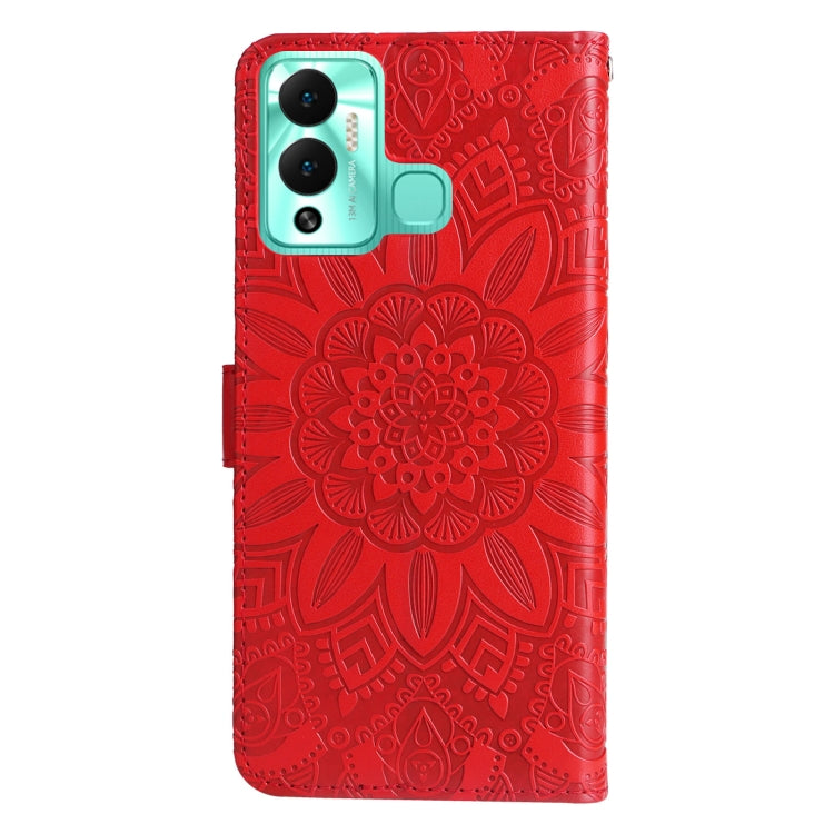 For Infinix Hot 12 Play Embossed Sunflower Leather Phone Case
