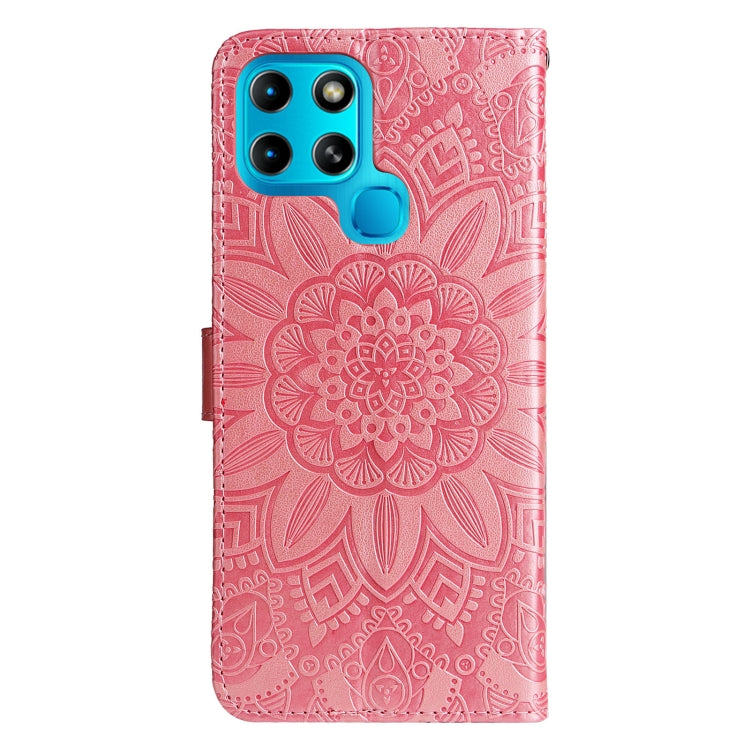 For Infinix Smart 6 Embossed Sunflower Leather Phone Case