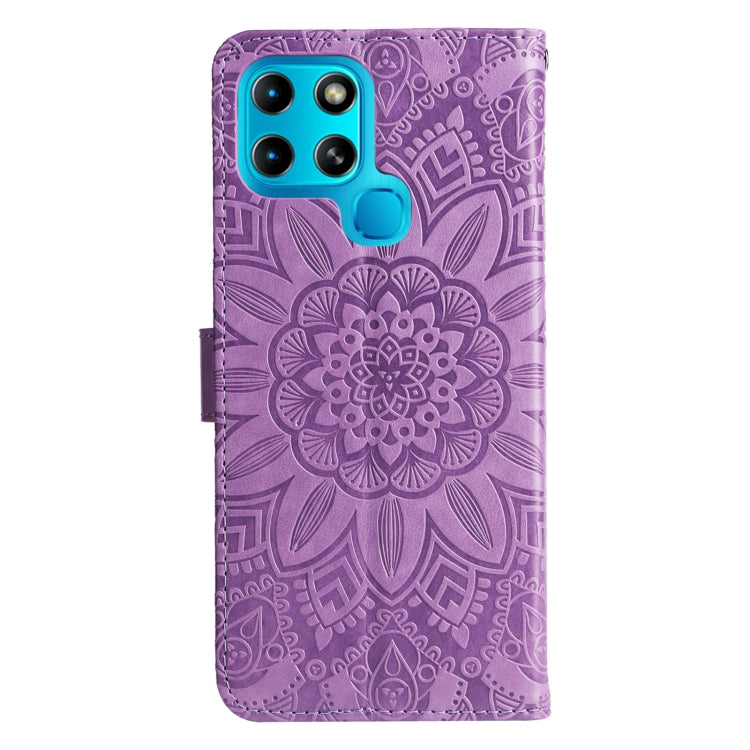 For Infinix Smart 6 Embossed Sunflower Leather Phone Case