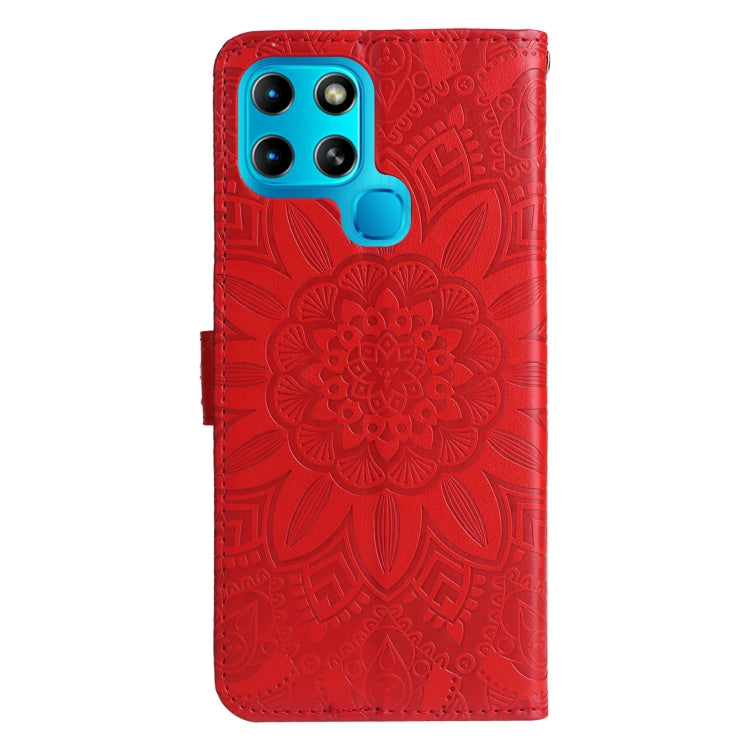 For Infinix Smart 6 Embossed Sunflower Leather Phone Case