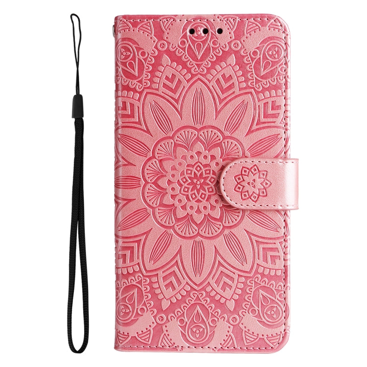 For iPhone 14 Embossed Sunflower Leather Phone Case