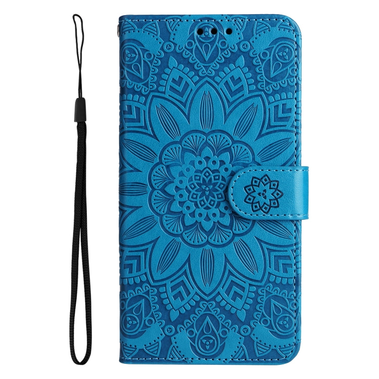 For iPhone 14 Embossed Sunflower Leather Phone Case