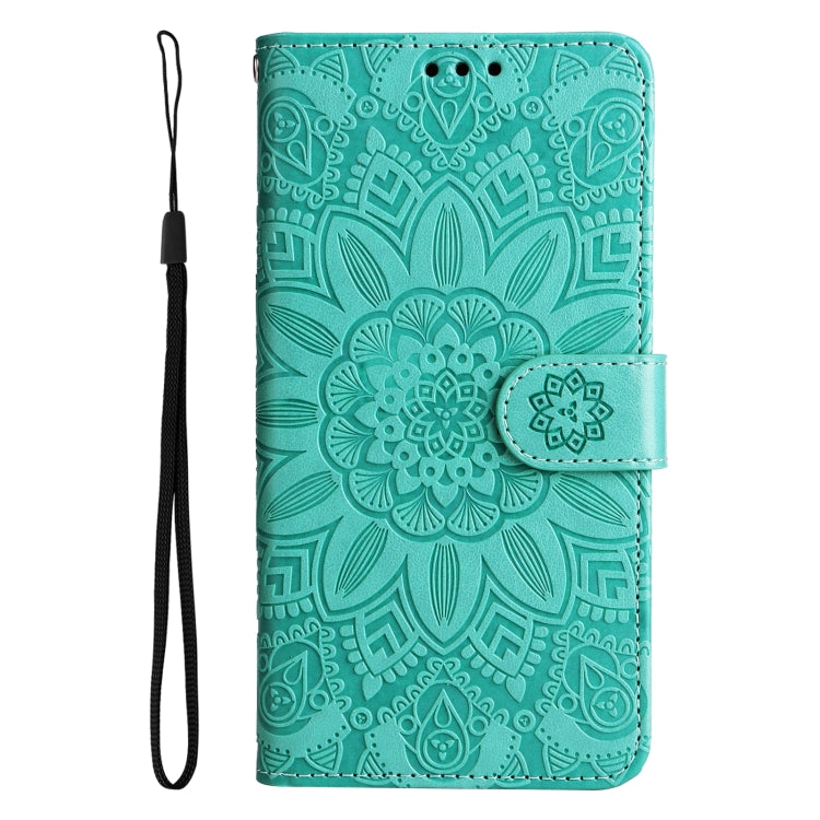 For iPhone 14 Plus Embossed Sunflower Leather Phone Case