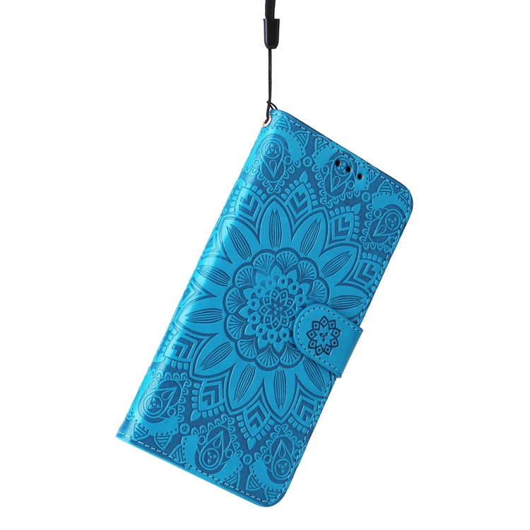 For iPhone 14 Plus Embossed Sunflower Leather Phone Case