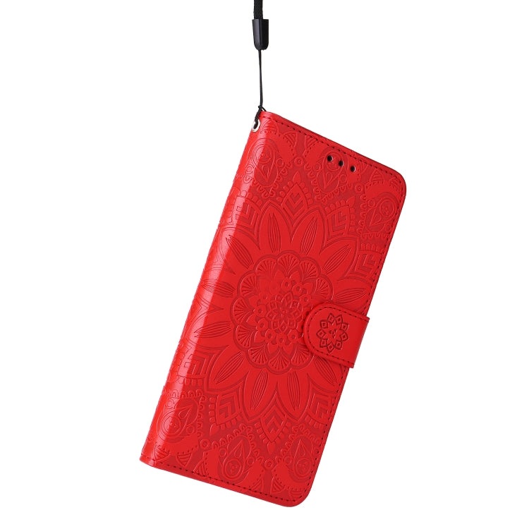 For iPhone 14 Plus Embossed Sunflower Leather Phone Case