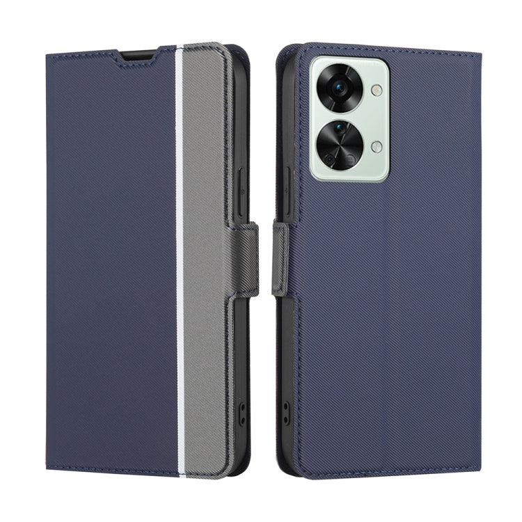 For OnePlus Nord 2T Twill Texture Side Button Leather Phone Case