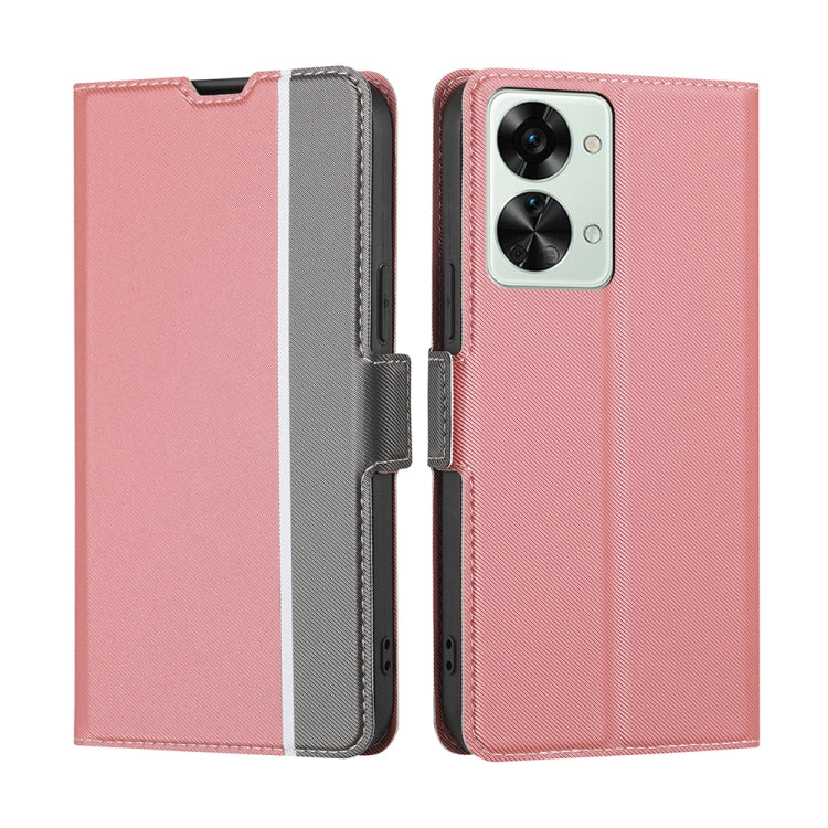 For OnePlus Nord 2T Twill Texture Side Button Leather Phone Case
