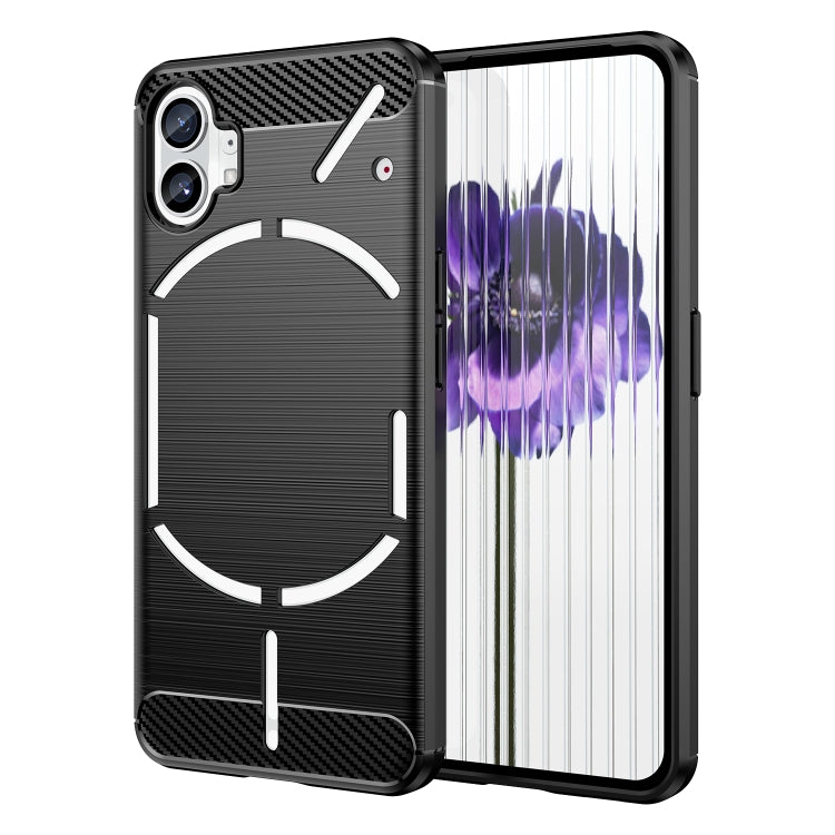For Nothing Phone 1 Brushed Texture Carbon Fiber TPU Phone Case