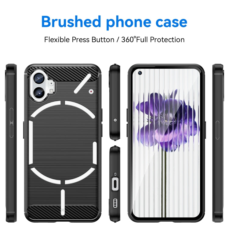 For Nothing Phone 1 Brushed Texture Carbon Fiber TPU Phone Case