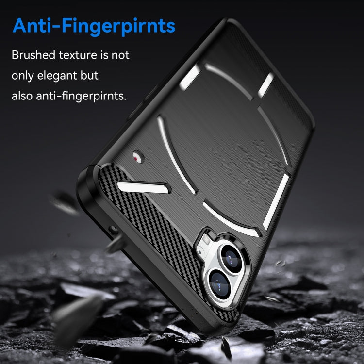 For Nothing Phone 1 Brushed Texture Carbon Fiber TPU Phone Case