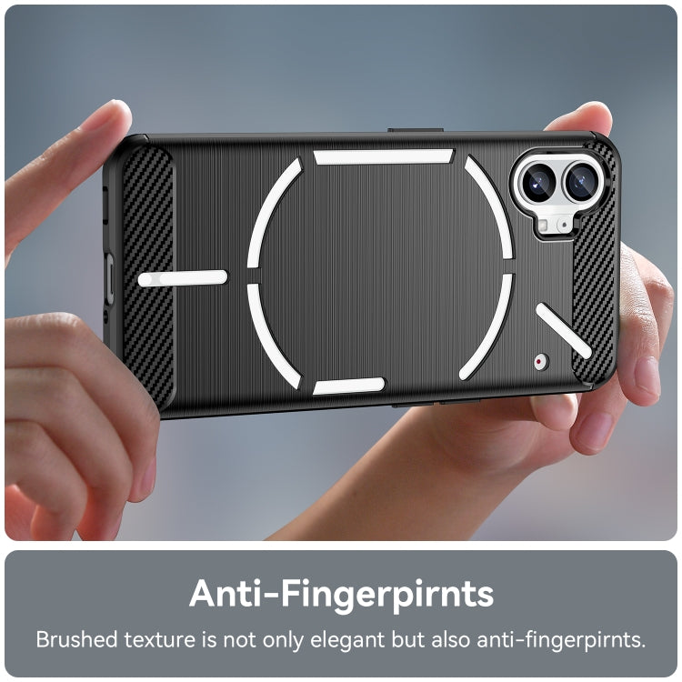 For Nothing Phone 1 Brushed Texture Carbon Fiber TPU Phone Case