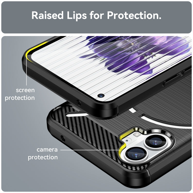For Nothing Phone 1 Brushed Texture Carbon Fiber TPU Phone Case