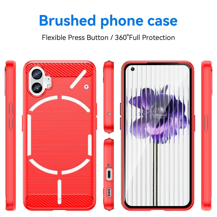 For Nothing Phone 1 Brushed Texture Carbon Fiber TPU Phone Case
