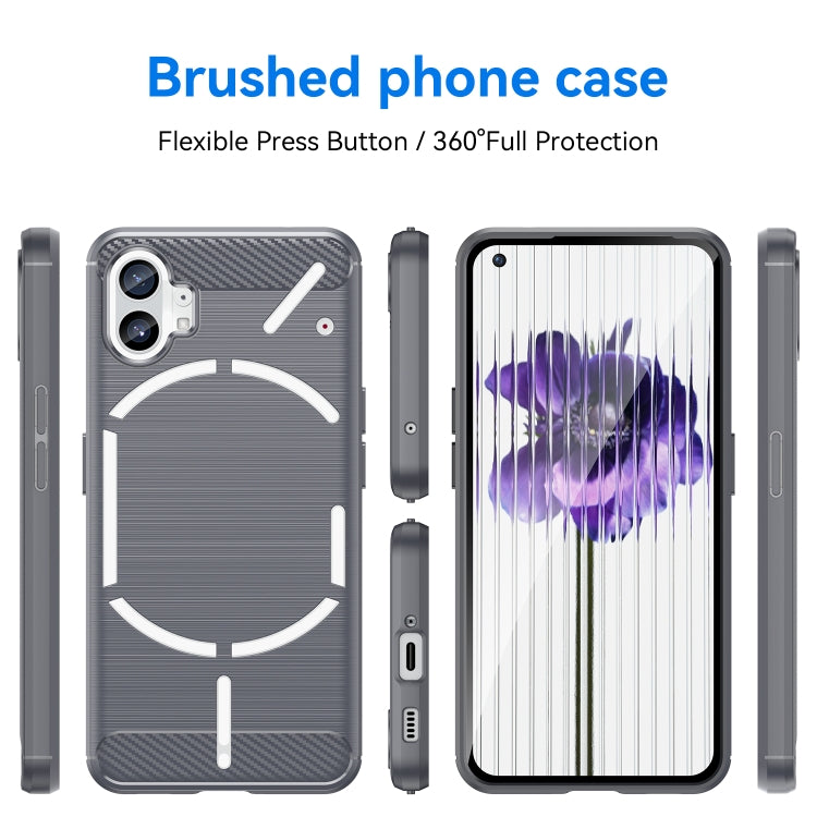 For Nothing Phone 1 Brushed Texture Carbon Fiber TPU Phone Case