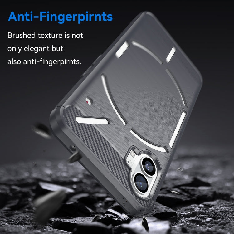 For Nothing Phone 1 Brushed Texture Carbon Fiber TPU Phone Case