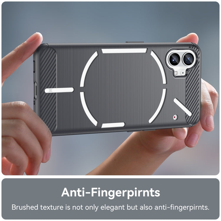 For Nothing Phone 1 Brushed Texture Carbon Fiber TPU Phone Case