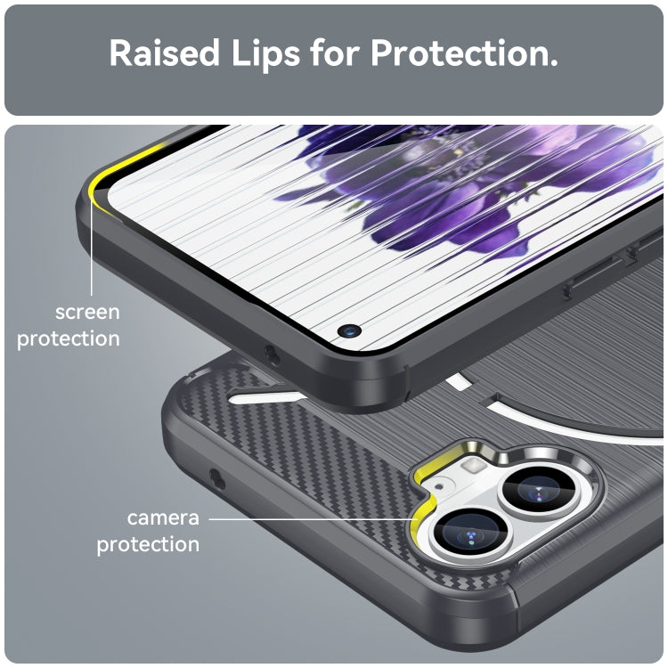 For Nothing Phone 1 Brushed Texture Carbon Fiber TPU Phone Case