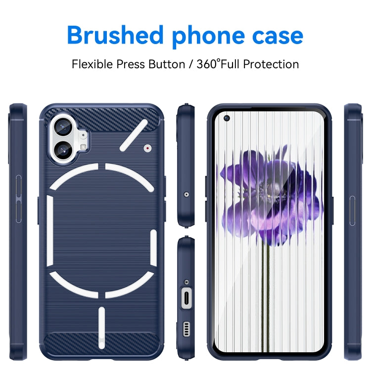 For Nothing Phone 1 Brushed Texture Carbon Fiber TPU Phone Case