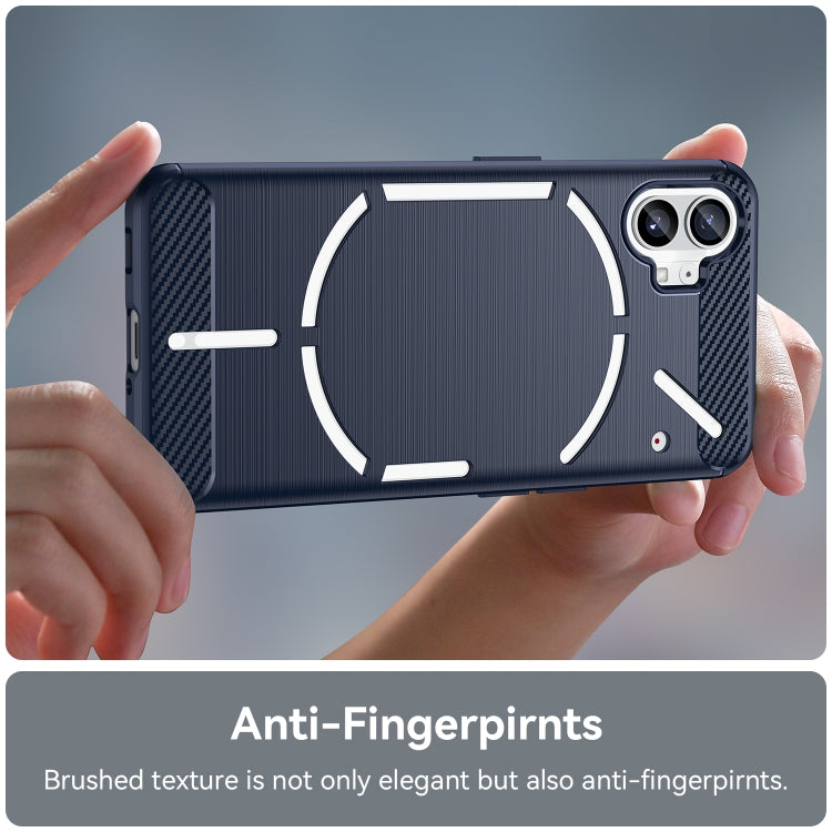 For Nothing Phone 1 Brushed Texture Carbon Fiber TPU Phone Case