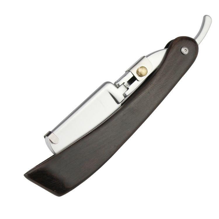 H-27 Men Black Wooden Handle Replaceable Blade Manual Folding Shaving Razor(Ship Type Axe Knife Holder)