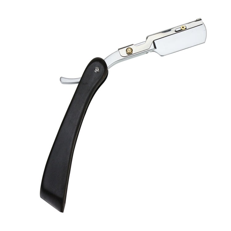 H-27 Men Black Wooden Handle Replaceable Blade Manual Folding Shaving Razor(Ship Type Axe Knife Holder)