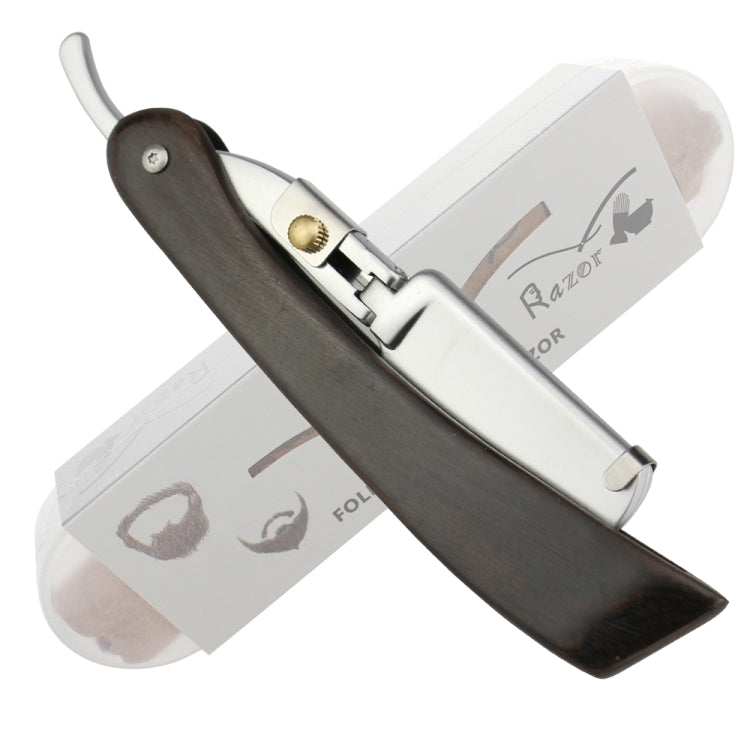 H-27 Men Black Wooden Handle Replaceable Blade Manual Folding Shaving Razor(Ship Type Axe Knife Holder)