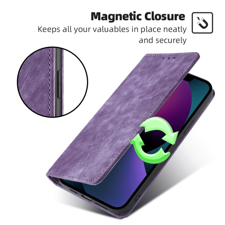 For iPhone 12 RFID Anti-theft Brush Magnetic Leather Phone Case