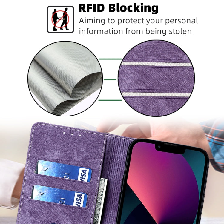 For iPhone 12 RFID Anti-theft Brush Magnetic Leather Phone Case
